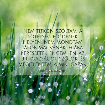 Picture 07 - Ézsaiás 45:19 KAR - Nem titkon szóltam, a sötétség földének - Bible Verse Picture