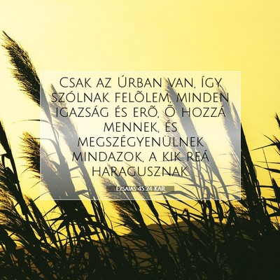 Picture 07 - Ézsaiás 45:24 KAR - Csak az Úrban van, így szólnak felõlem, - Bible Verse Picture