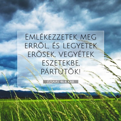 Picture 07 - Ézsaiás 46:8 KAR - Emlékezzetek meg errõl, és legyetek erõsek, - Bible Verse Picture