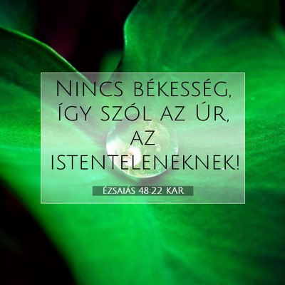 Picture 07 - Ézsaiás 48:22 KAR - Nincs békesség, így szól az Úr, az - Bible Verse Picture