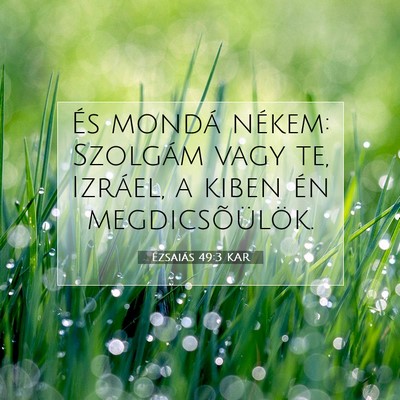 Picture 07 - Ézsaiás 49:3 KAR - És mondá nékem: Szolgám vagy te, Izráel, a - Bible Verse Picture