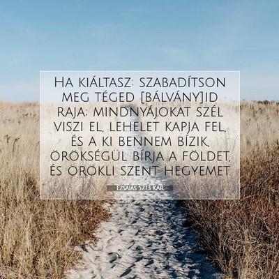 Picture 07 - Ézsaiás 57:13 KAR - Ha kiáltasz: szabadítson meg téged - Bible Verse Picture