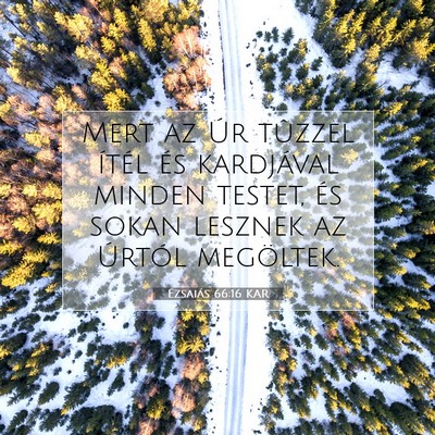 Picture 07 - Ézsaiás 66:16 KAR - Mert az Úr tûzzel ítél és kardjával minden - Bible Verse Picture