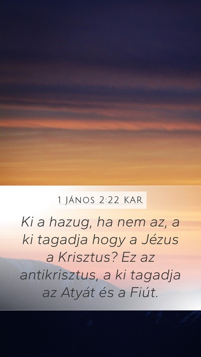 1 János 2:22 KAR Bible Verse Image
