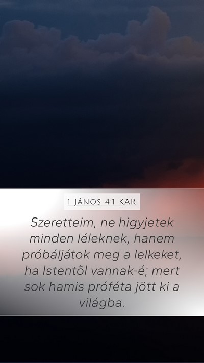 1 János 4:1 KAR Bible Verse Image