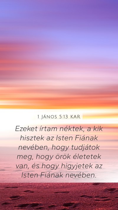 1 János 5:13 KAR Bible Verse Image