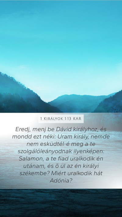 1 Királyok 1:13 KAR Bible Verse Image