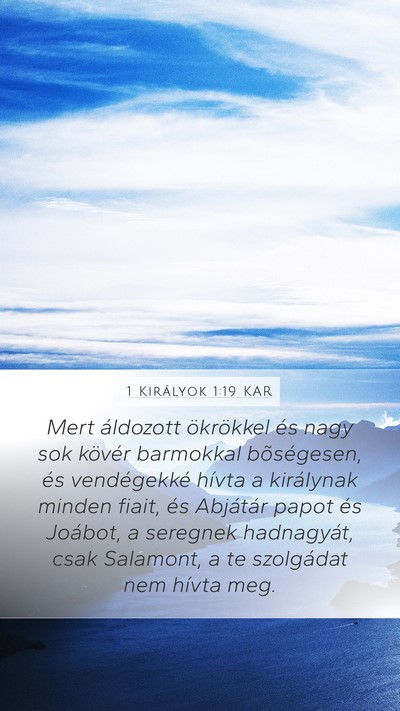 1 Királyok 1:19 KAR Bible Verse Image