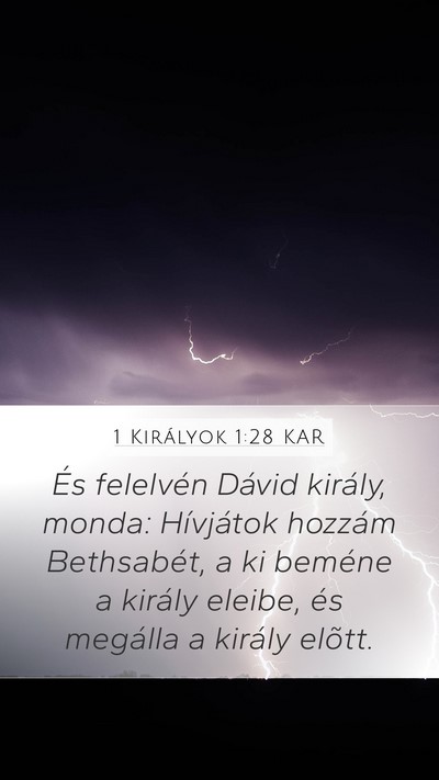 1 Királyok 1:28 KAR Mobile Phone Wallpaper - És felelvén Dávid király, monda: Hívjátok - Mobile Bible Verse Wallpaper