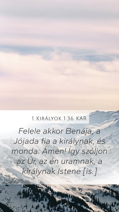 1 Királyok 1:36 KAR Bible Verse Image