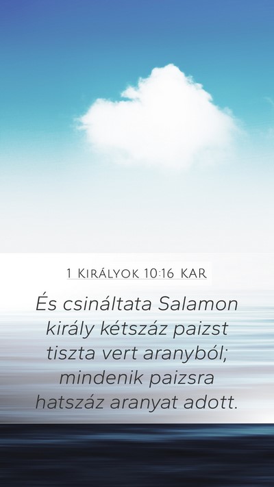 1 Királyok 10:16 KAR Bible Verse Image