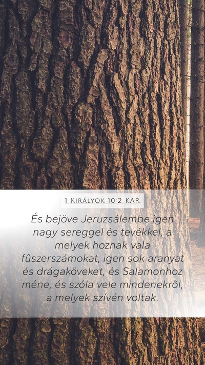 1 Királyok 10:2 KAR Bible Verse Image