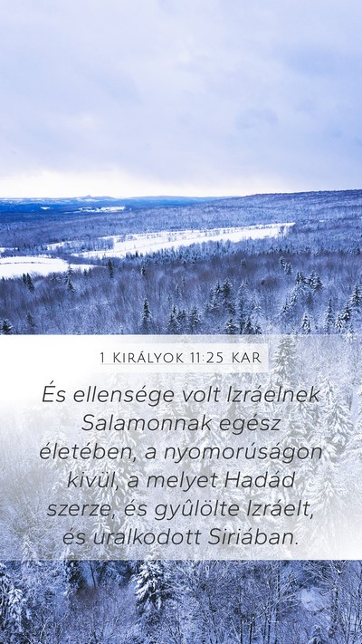 1 Királyok 11:25 KAR Mobile Phone Wallpaper - És ellensége volt Izráelnek Salamonnak egész - Mobile Bible Verse Wallpaper