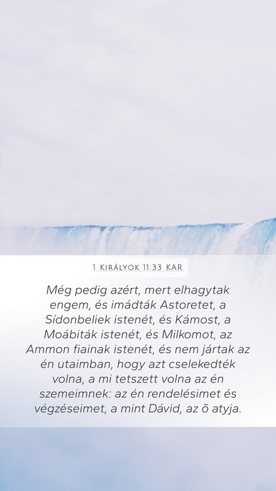 1 Királyok 11:33 KAR Bible Verse Image