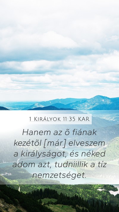 1 Királyok 11:35 KAR Bible Verse Image