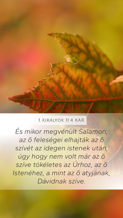 1 Királyok 11:4 KAR Bible Verse Image