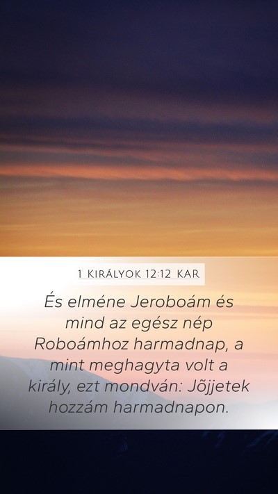 1 Királyok 12:12 KAR Bible Verse Image