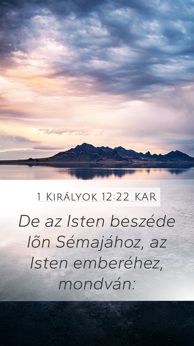 1 Királyok 12:22 KAR Bible Verse Image