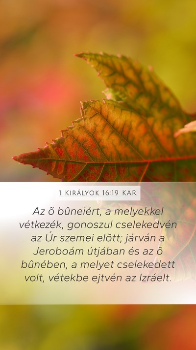 1 Királyok 16:19 KAR Bible Verse Image
