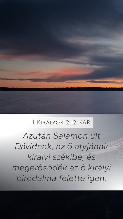 1 Királyok 2:12 KAR Bible Verse Image