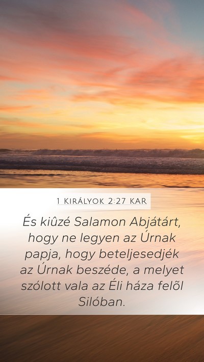 1 Királyok 2:27 KAR Bible Verse Image