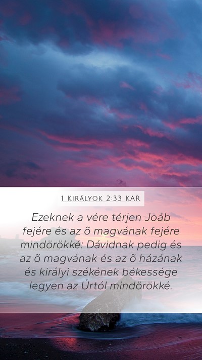1 Királyok 2:33 KAR Bible Verse Image