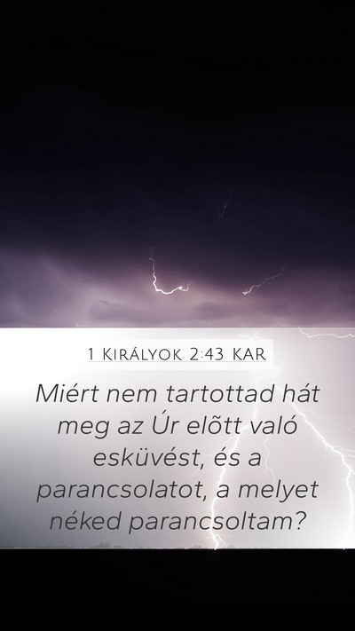 1 Királyok 2:43 KAR Bible Verse Image