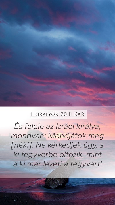 1 Királyok 20:11 KAR Bible Verse Image