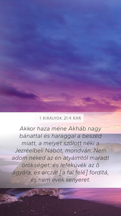 1 Királyok 21:4 KAR Bible Verse Image