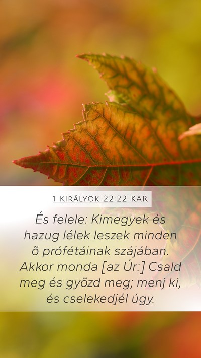 1 Királyok 22:22 KAR Bible Verse Image
