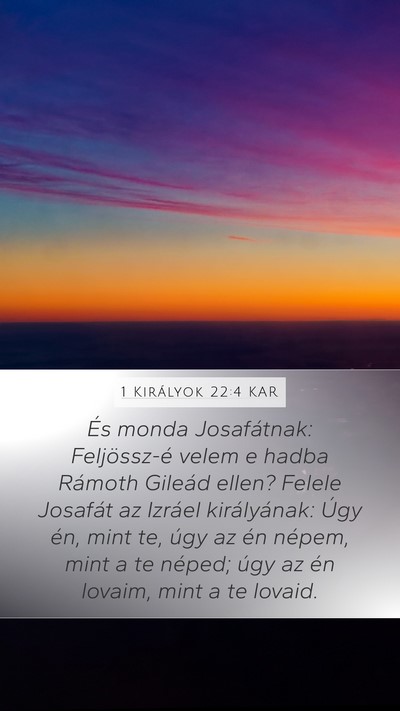 1 Királyok 22:4 KAR Bible Verse Image