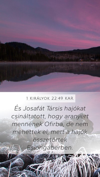 1 Királyok 22:49 KAR Bible Verse Image