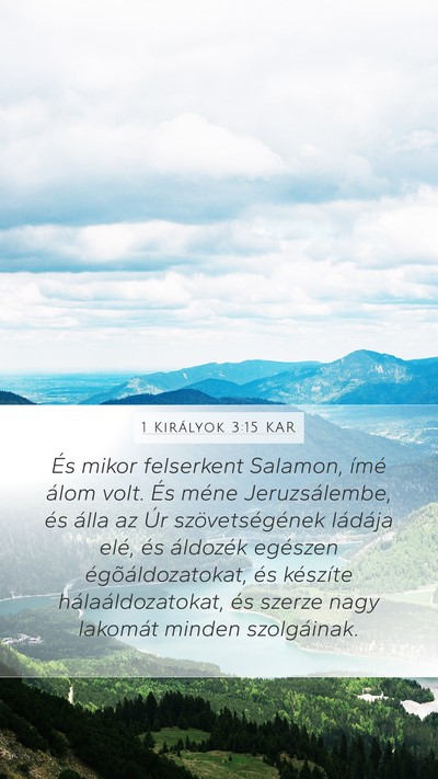1 Királyok 3:15 KAR Bible Verse Image