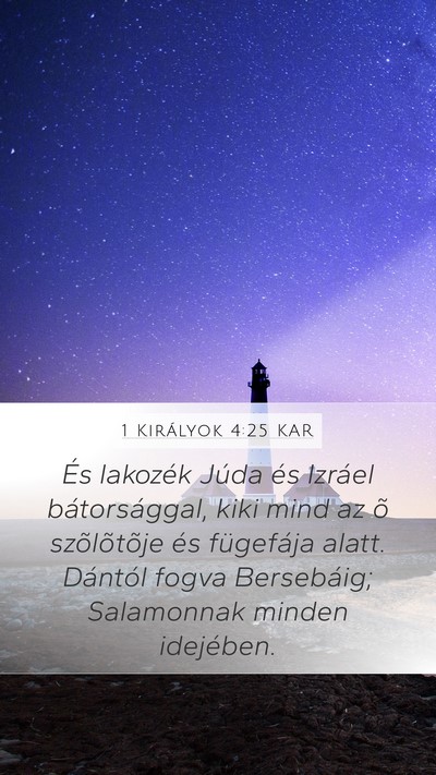 1 Királyok 4:25 KAR Bible Verse Image