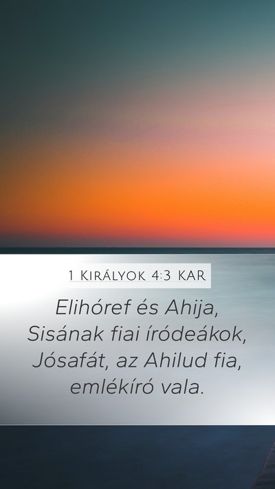 1 Királyok 4:3 KAR Bible Verse Image