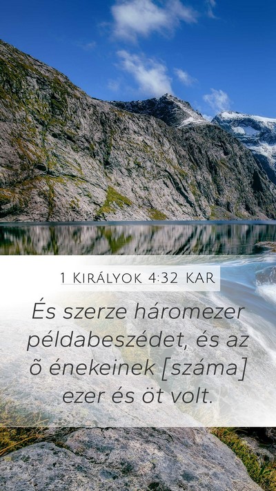1 Királyok 4:32 KAR Bible Verse Image