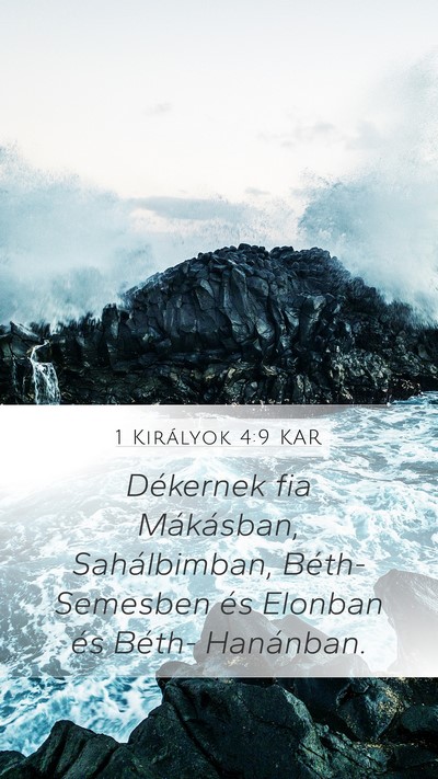 1 Királyok 4:9 KAR Bible Verse Image