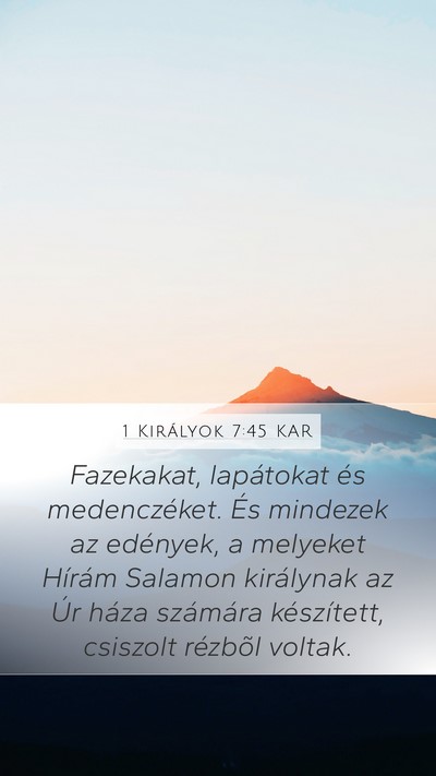 1 Királyok 7:45 KAR Bible Verse Image