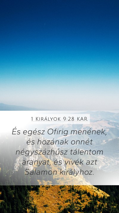 1 Királyok 9:28 KAR Bible Verse Image