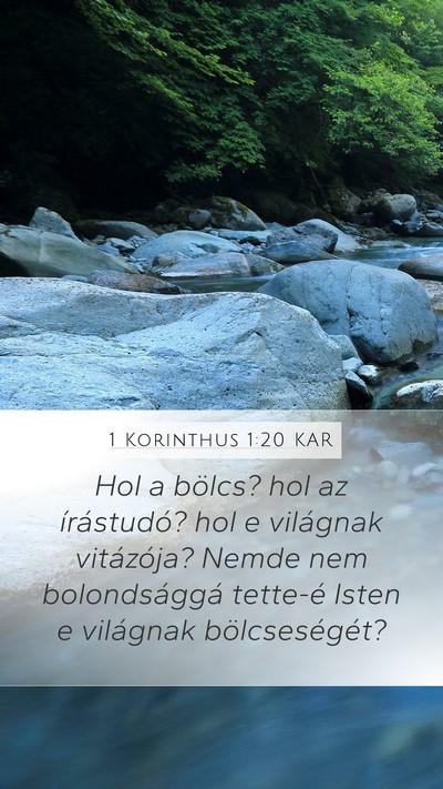 1 Korinthus 1:20 KAR Bible Verse Image