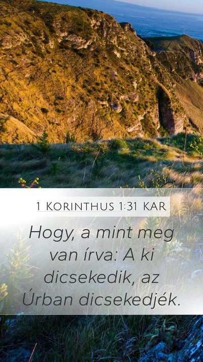 1 Korinthus 1:31 KAR Bible Verse Image