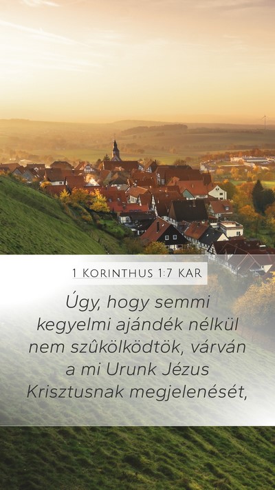 1 Korinthus 1:7 KAR Bible Verse Image