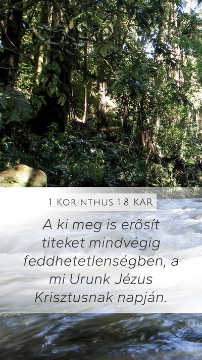 1 Korinthus 1:8 KAR Bible Verse Image