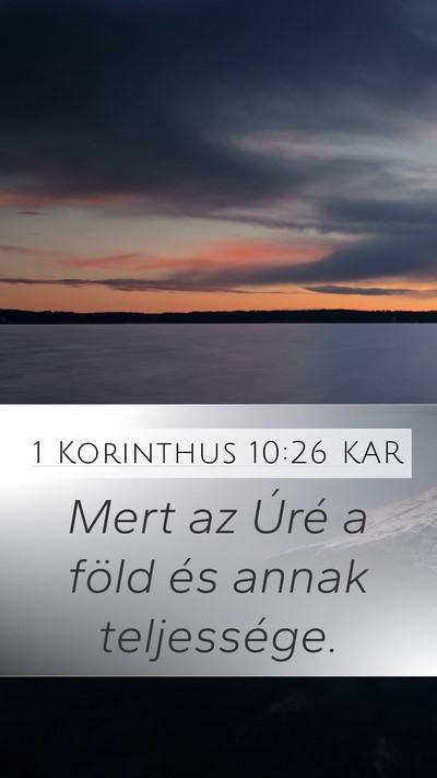 1 Korinthus 10:26 KAR Bible Verse Image