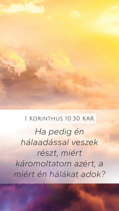 1 Korinthus 10:30 KAR Bible Verse Image