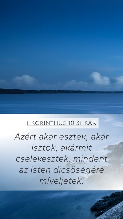 1 Korinthus 10:31 KAR Bible Verse Image