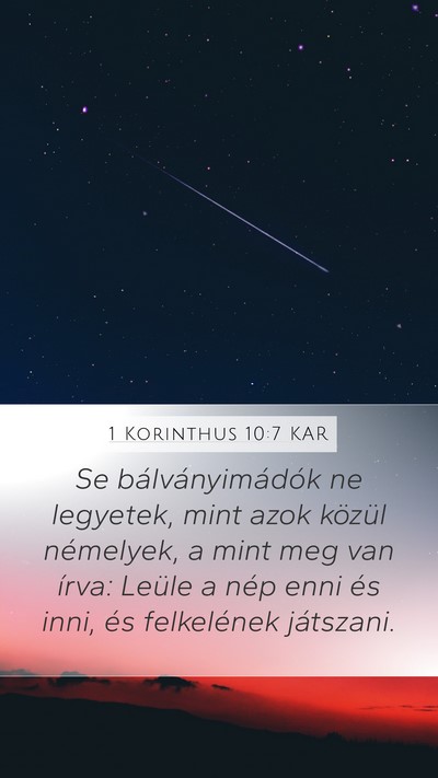 1 Korinthus 10:7 KAR Bible Verse Image