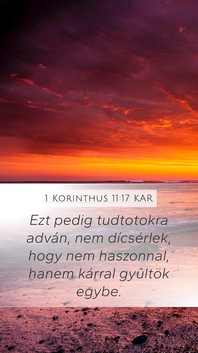 1 Korinthus 11:17 KAR Bible Verse Image