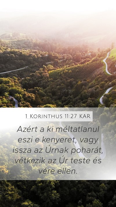 1 Korinthus 11:27 KAR Bible Verse Image