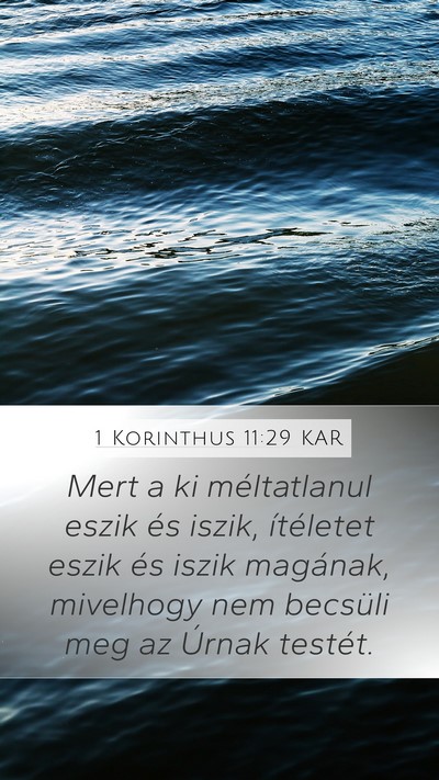 1 Korinthus 11:29 KAR Bible Verse Image